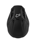 Alpinestars S-M7 Solid ECE06 Helm, Motocross-Helm in Schwarz Matt, weißes Logo und aerodynamische Form für Offroad-Einsätze.