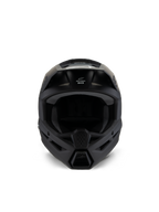 Alpinestars S-M3 Youth Solid Helm, Motocross-Helm, Schwarz Matt, Vorderansicht, mit mattem Finish, Belüftungsöffnungen am Kinnbügel und an der Stirn, weißes SM3-Logo, schlankes aerodynamisches Design für den Offroad-Rennsport