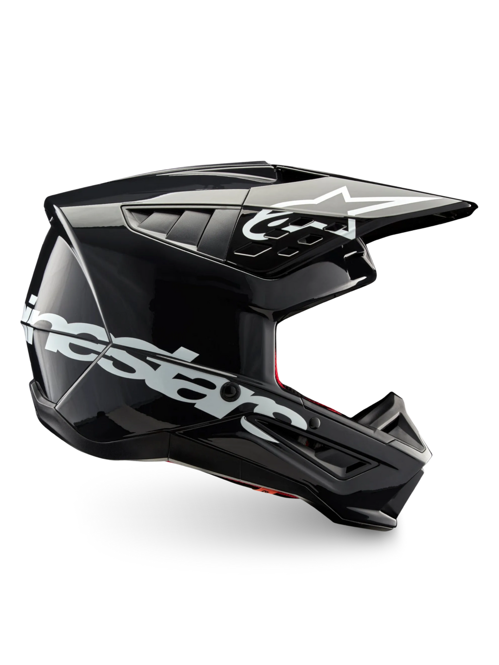 Alpinestars S-M5 Corp Motocrosshelm, Dunkelgrau glänzend, ECE-zertifiziert mit leichter Thermoplast-Schale.