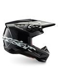 Alpinestars S-M5 Corp Motocrosshelm, Dunkelgrau glänzend, ECE-zertifiziert mit leichter Thermoplast-Schale.