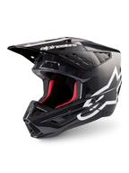 Alpinestars S-M5 Corp Helm, Motocross-Helm für Offroad, Dunkelgrau glänzend und Weiß, ECE 22.06 zertifiziert, rotes Innenfutter.