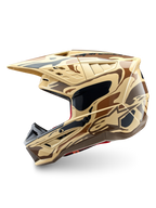 Alpinestars S-M5 Mineral Motocross-Helm, Dunkelbraun Känguru Matt Camo, ECE 22.06 zertifizierter Offroad-Schutz.