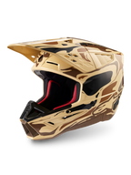 Alpinestars S-M5 Helm Mineral, Motocross-Helm, Dunkelbraun Känguru matt Camouflage, ECE 22.06 zertifiziert, Offroad-Schutz.