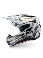 Alpinestars S-M5 Mineral Helm, Offroad-Motocrosshelm, Cool Gray und Dunkelgrau glänzend, ECE 22.06-zertifiziert.