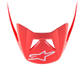 Alpinestars Visor Vector Tech A2, MTB Helmet Visor, Bright Red with White Star Logo, aerodynamic design with angular extensions, glossy finish for mountain biking