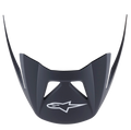 Alpinestars Visor Vector Pro A2, MTB-Helm-Ersatzvisier, Ebony Matt Schwarz, mit weißem Astars-Logo auf der Vorderseite, kantige aerodynamische Form mit Belüftungsausschnitten, mattes Kunststoff-Finish
