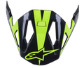 Alpinestars Missile Visier, MTB-Helmzubehör, Schwarz und Neongelb Glänzend, aerodynamisches Design mit Luftstromausschnitten, glänzende Oberfläche mit neongelbem Stern-Logo