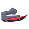 Alpinestars Supertech R10 Regular Wangenpolster, Ersatzteil für die rechte Seite eines Motorradhelms, graue Soft-Touch-Polsterung mit schwarzen und roten Akzenten, mit einer roten ERS Emergency Release System Zuglasche