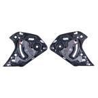 Alpinestars Supertech R10 Shield Mechanism, pair of black replacement visor mechanisms, left and right components with mechanical pivots and mounting points for S-R10 motorcycle helmets