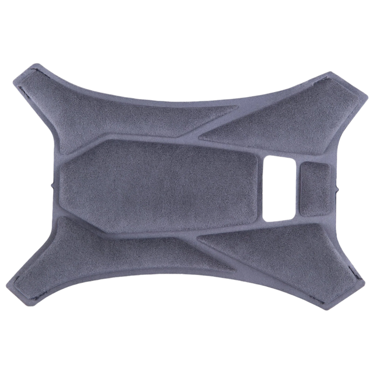 Alpinestars Supertech R10 Top Pad, Gray helmet accessory, replacement crown pad, geometric padded design with soft fabric texture, official S-R10 interior component