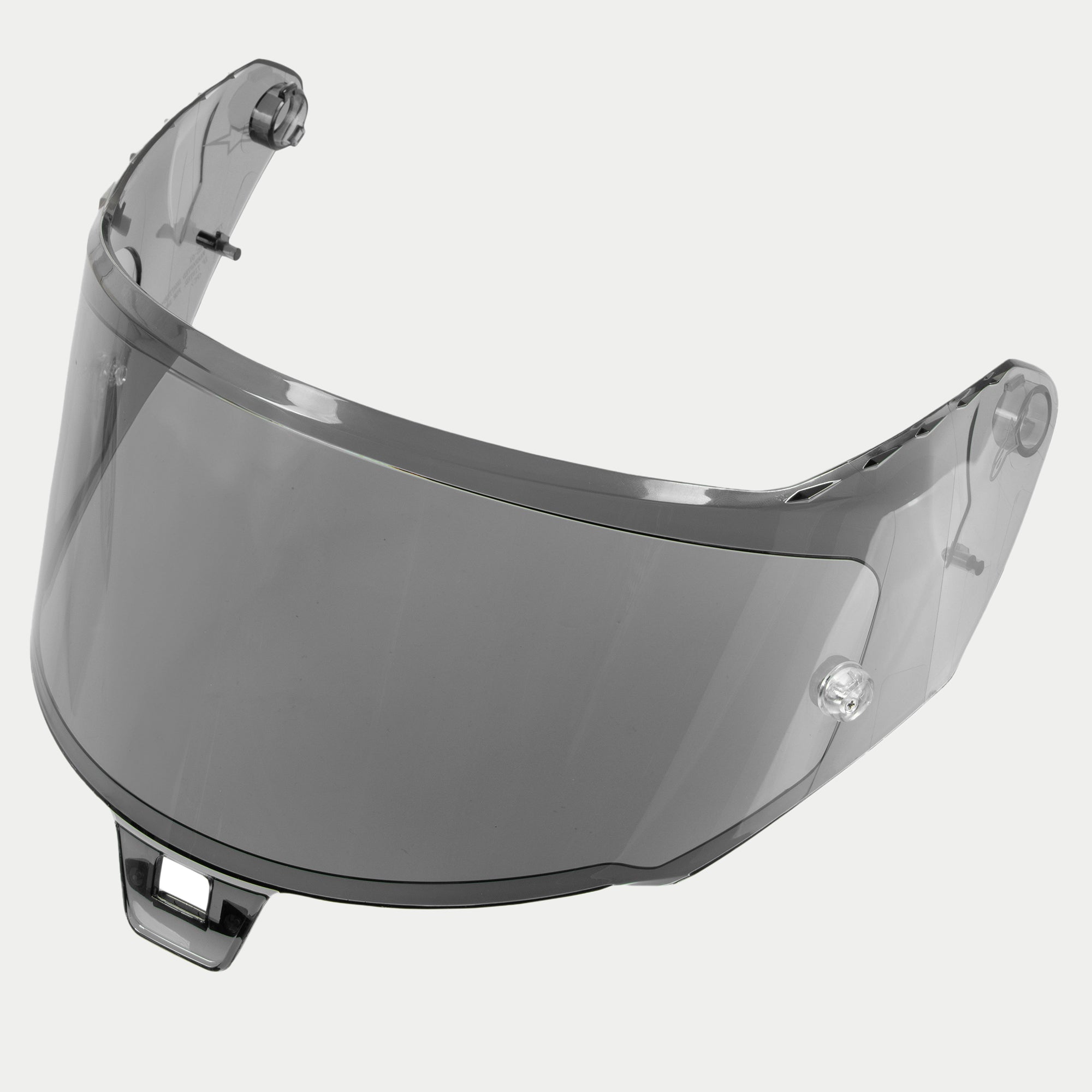 Alpinestars Supertech R10 AFHS-01 Visier, Ersatzvisier, Tönung Light Smoke, gewölbter transparenter Kunststoff mit Befestigungspunkten, entwickelt für S-R10 Motorradhelme