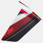Alpinestars Supertech R10 Team Race Spoiler, Helmet Accessory, Black Carbon Red and White Glossy, aerodynamic replacement part with sharp angles and graphic patterns, glossy finish for racing helmets