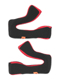 Alpinestars S-M5 22.06 Regular Wangenpolster-Set, Ersatz-Helmpolsterung, Schwarz und Rot, weiche, gepolsterte Schaumstoffkonstruktion mit rotem Mesh-Gewebe-Besatz, orangefarbene Markenetiketten, Motorradhelm-Zubehör