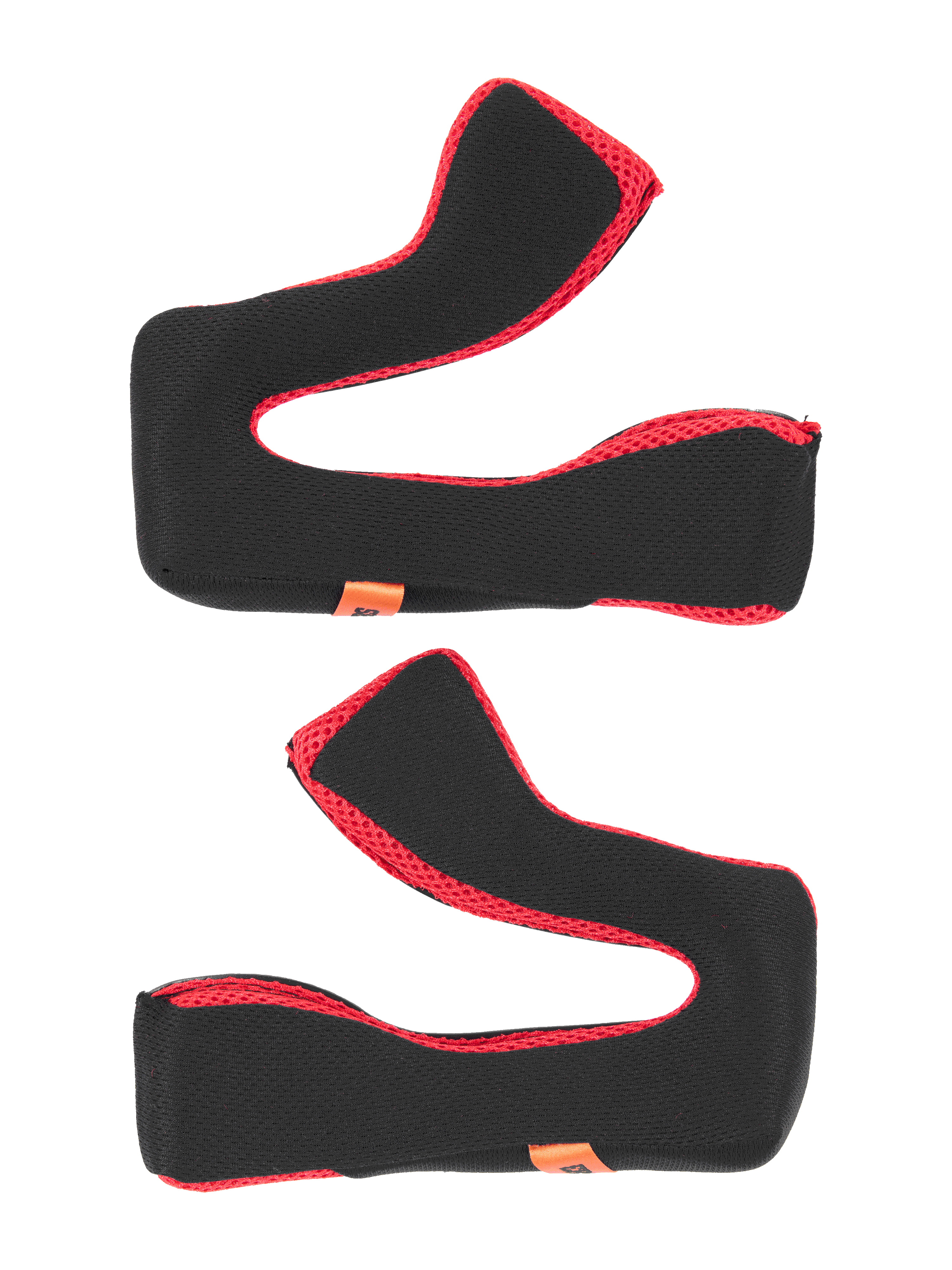 Alpinestars S-M5 22.06 Regular Wangenpolster-Set, Ersatz-Helmpolsterung, Schwarz und Rot, weiche, gepolsterte Schaumstoffkonstruktion mit rotem Mesh-Gewebe-Besatz, orangefarbene Markenetiketten, Motorradhelm-Zubehör