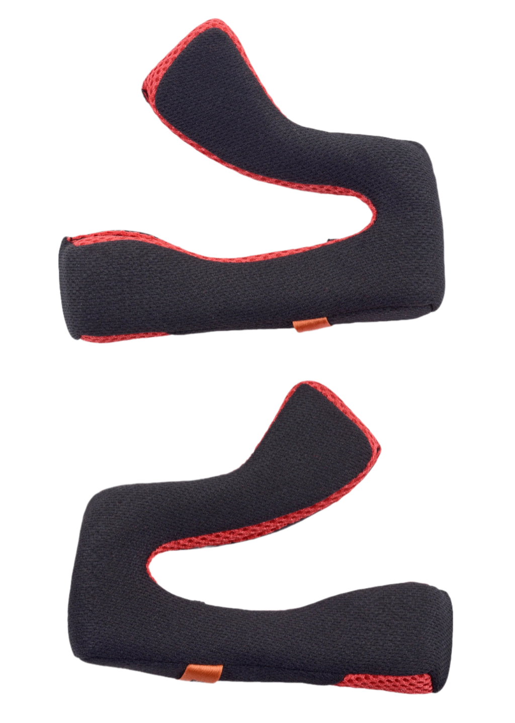 Alpinestars S-M5 Ersatz-Wangenpolster, Helmzubehör, Schwarz und Rot, Set mit zwei ergonomischen Innenpolstern, atmungsaktive Mesh-Konstruktion mit roter Paspelierung, für optimalen Komfort und Passform von Motocross-Helmen