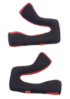 Alpinestars S-M5 Ersatz-Wangenpolster, Helmzubehör, Schwarz und Rot, Set mit zwei ergonomischen Innenpolstern, atmungsaktive Mesh-Konstruktion mit roter Paspelierung, für optimalen Komfort und Passform von Motocross-Helmen