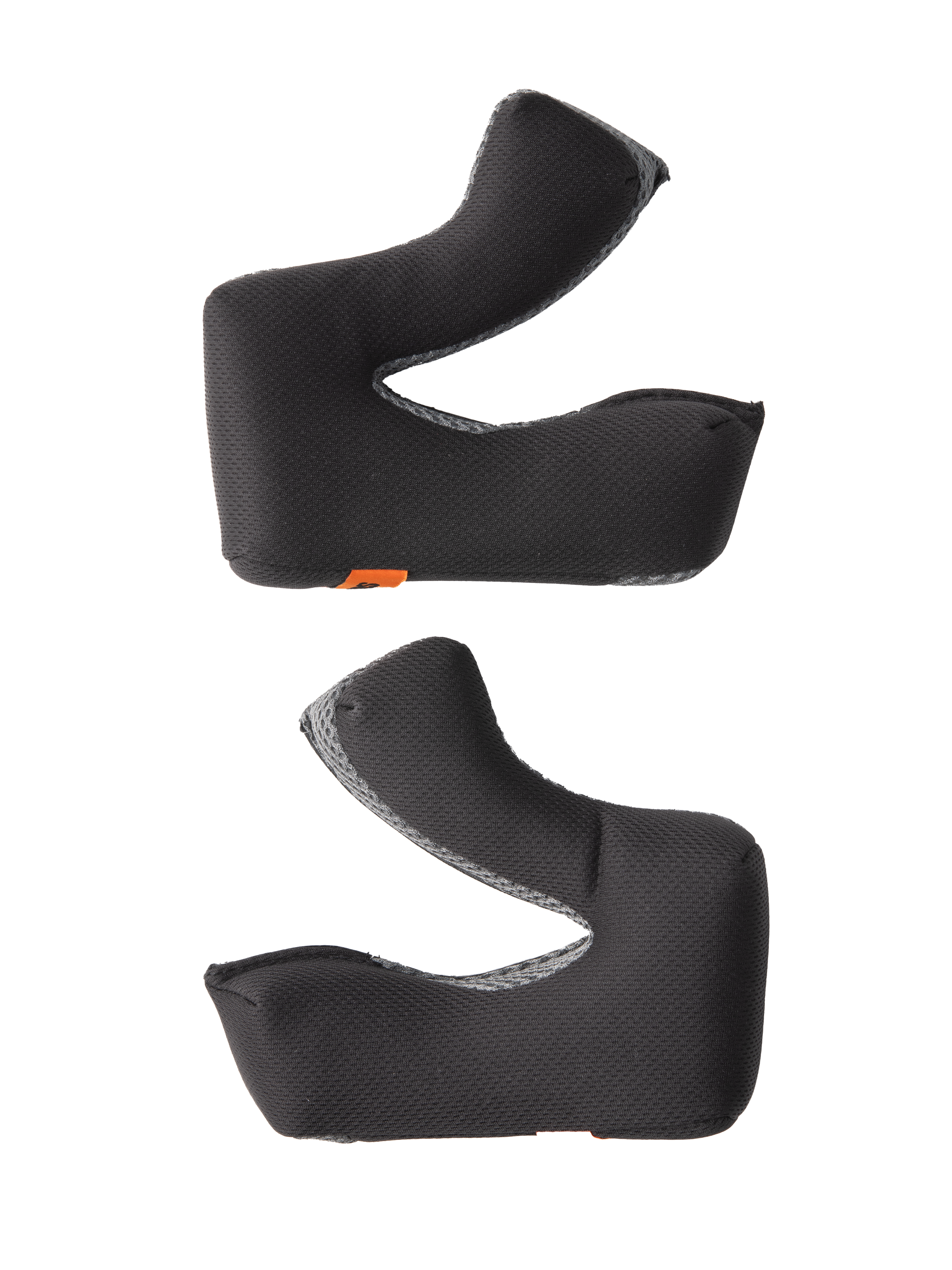 Alpinestars S-M3 Wangenpolster-Set +5MM, Motocross-Helm-Ersatzpolster, schwarzes strukturiertes Textilgewebe mit grauen Mesh-Kanten, ergonomisch konturiertes Design, feuchtigkeitsableitendes Material für erhöhten Komfort und sicheren Sitz