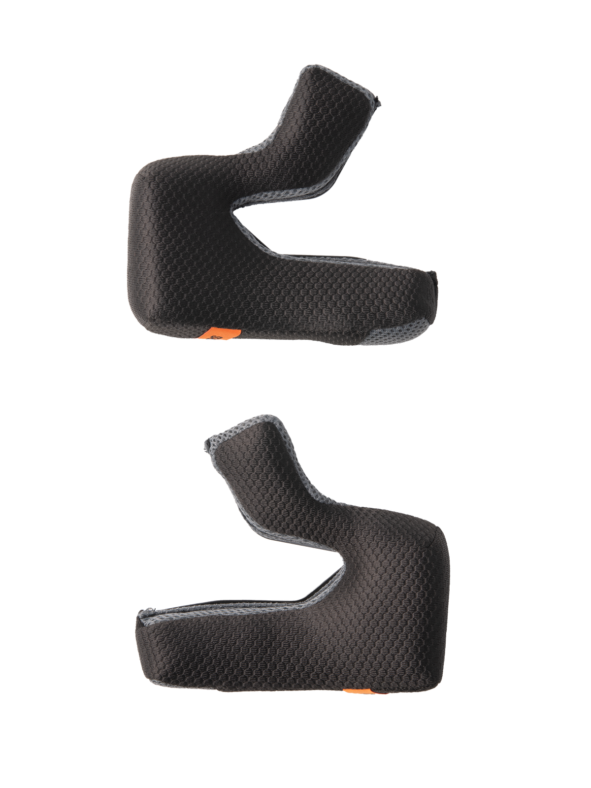 Alpinestars S-M7 Wangenpolster-Set, Ersatz-Helmpolsterung, Schwarz mit strukturiertem Wabengewebe und grauen Mesh-Kanten, konturierte Schaumstoffpolster für eine ergonomische Passform, mit orangefarbenen Notentriegelungslaschen, Motorradhelm-Zubehör