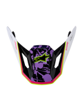 Alpinestars S-M7 Blaster Visier, Motocross-Ersatzvisier in glänzendem Lila, Pink und Weiß mit Stern-Logo.