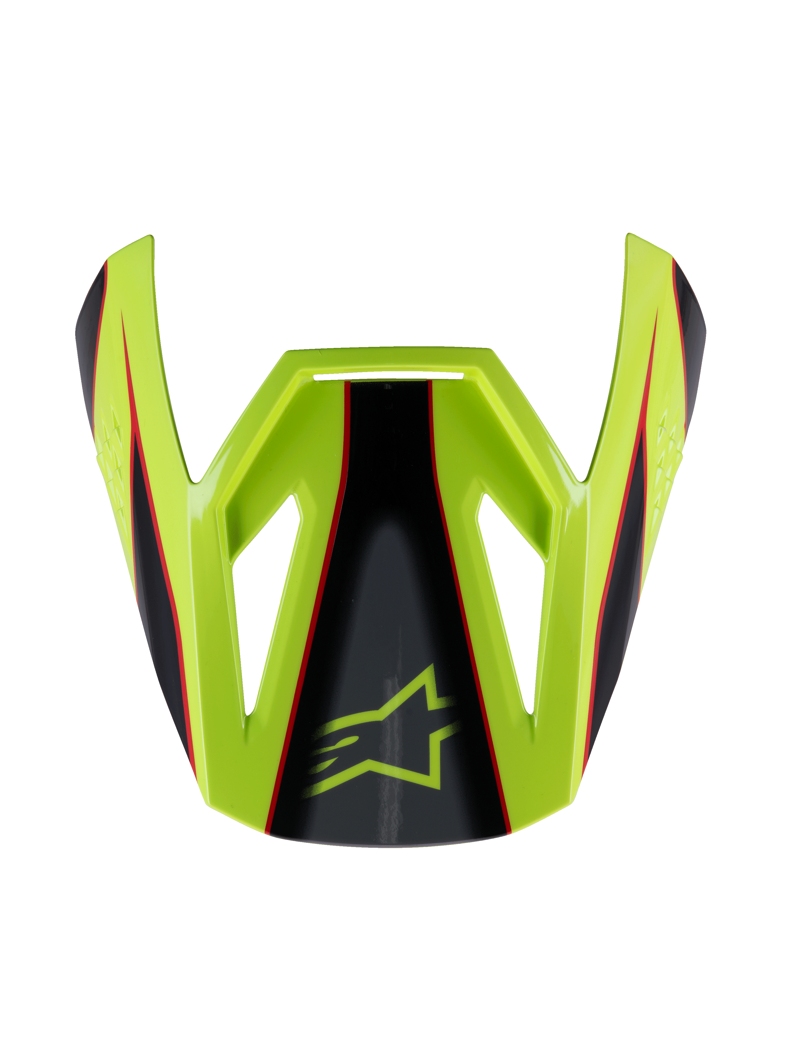 Alpinestars S-M3 Youth Fray Visier, Motocross-Helmvisier, Rot, Gelb-Fluoreszierend und Schwarz mit Hochglanz-Finish, eckiges Design mit dem Alpinestars Stern-Logo, offizielles Ersatzteil für Jugend-Rennhelme