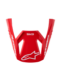 Alpinestars S-M3 Radium Visier, Motocross-Helm Ersatzvisier, Rot und Weiß glänzend mit weißem Logo.