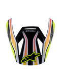 Alpinestars S-M3 Youth Wurx Visier, Motocross-Helmvisier, Schwarz mit gelben, orangen und roten Streifen, mit gelbem Alpinestars-Logo, glänzendes aerodynamisches Design, Ersatzvisier für den Jugend-Offroad-Rennsport