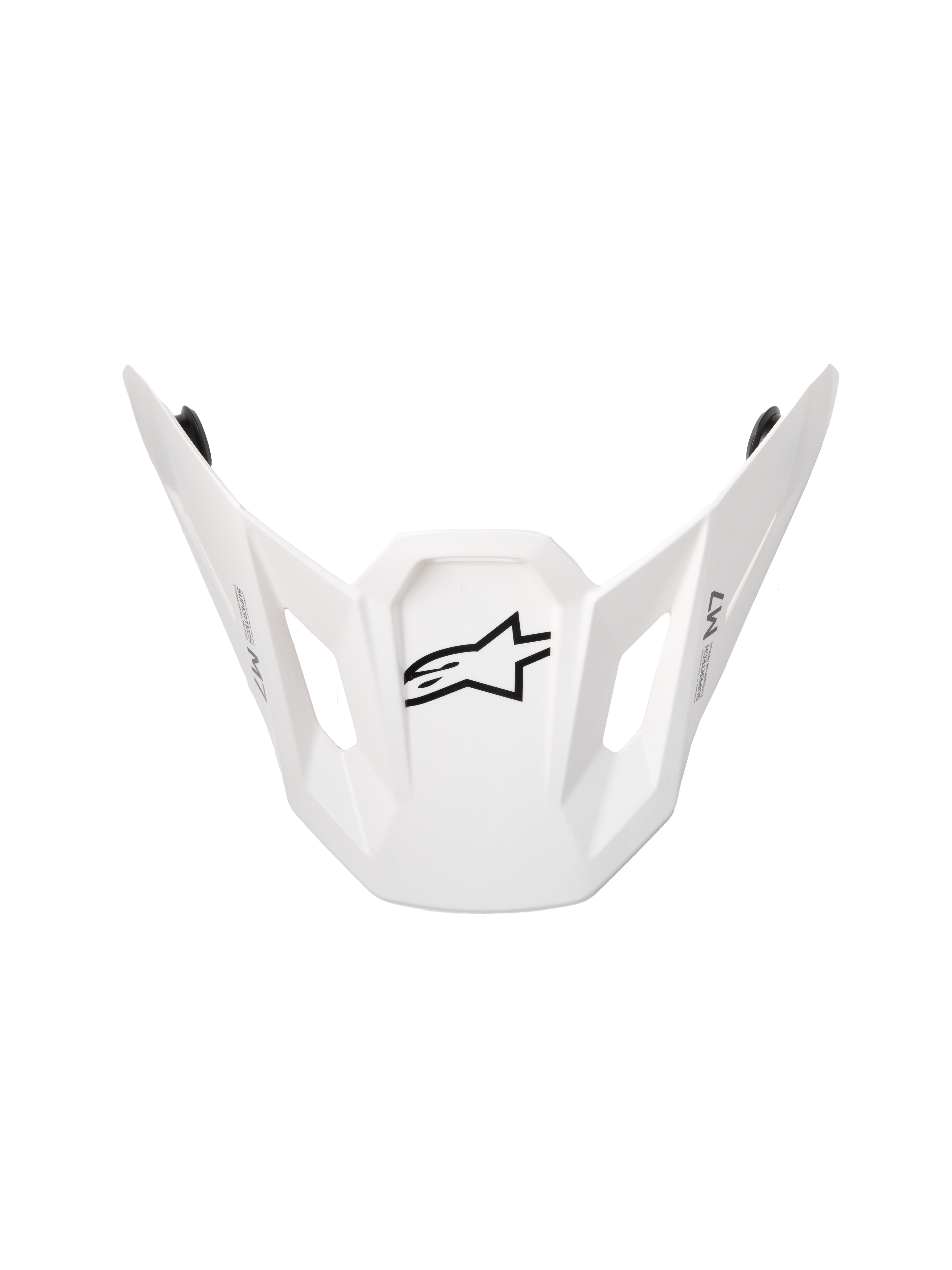 Alpinestars S-M7 Solid ECE06 Visier, Ersatz-Helmschild für Motocross-Helme, glänzend weißes Finish, mit schwarzem Stern-Logo, kantiges aerodynamisches Design mit rechteckigen Belüftungsaussparungen, kompatibel mit S-M7 Helmen