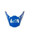 Alpinestars Supertech M10 Flood Visier, Motocross-Helmvisier, Blau mit weißem Logo, geometrisch-eckiges Design mit Belüftungsausschnitten, schlanke Kontur, offizielles Ersatzteil für Offroad-Rennhelme