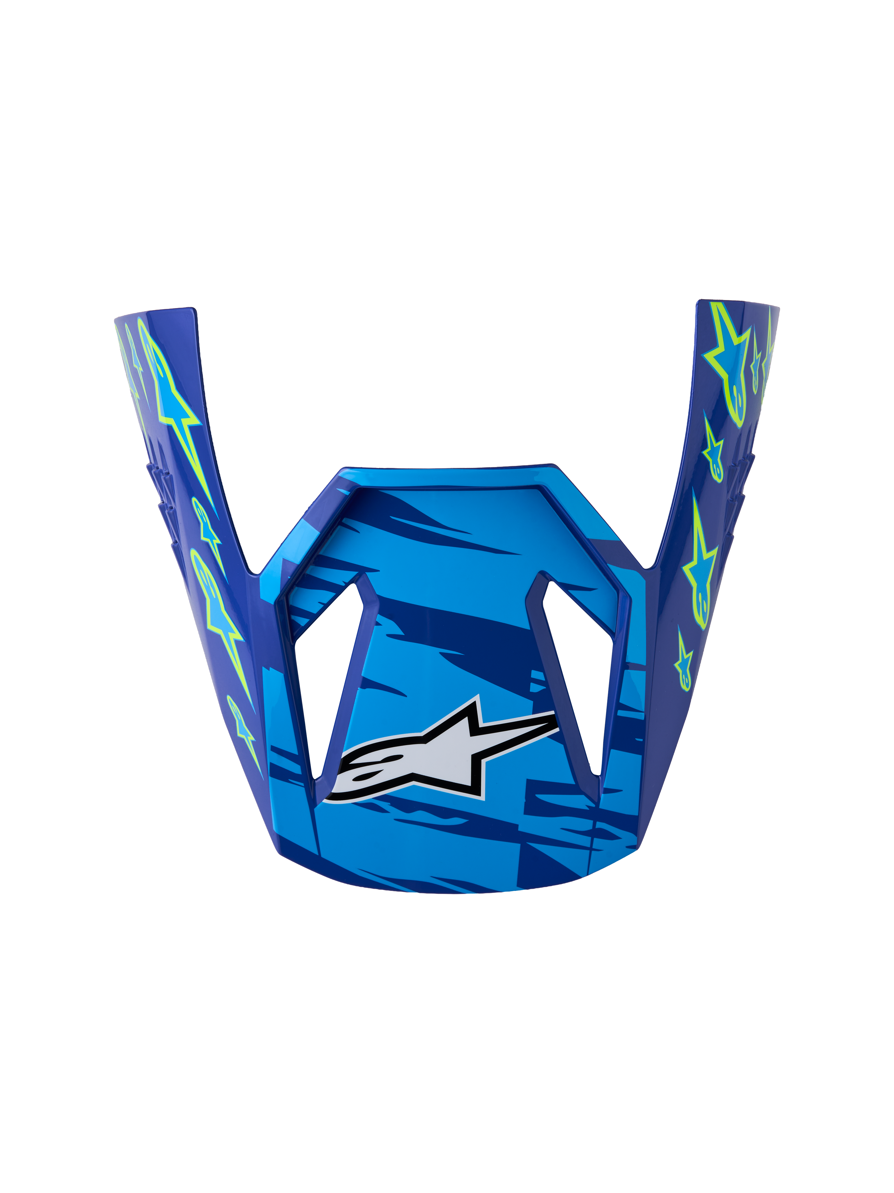 Alpinestars SM3 Jugend-Visier Falcon, Blau und Gelb Fluo, Motocross-Helm-Zubehör mit glänzendem Finish.