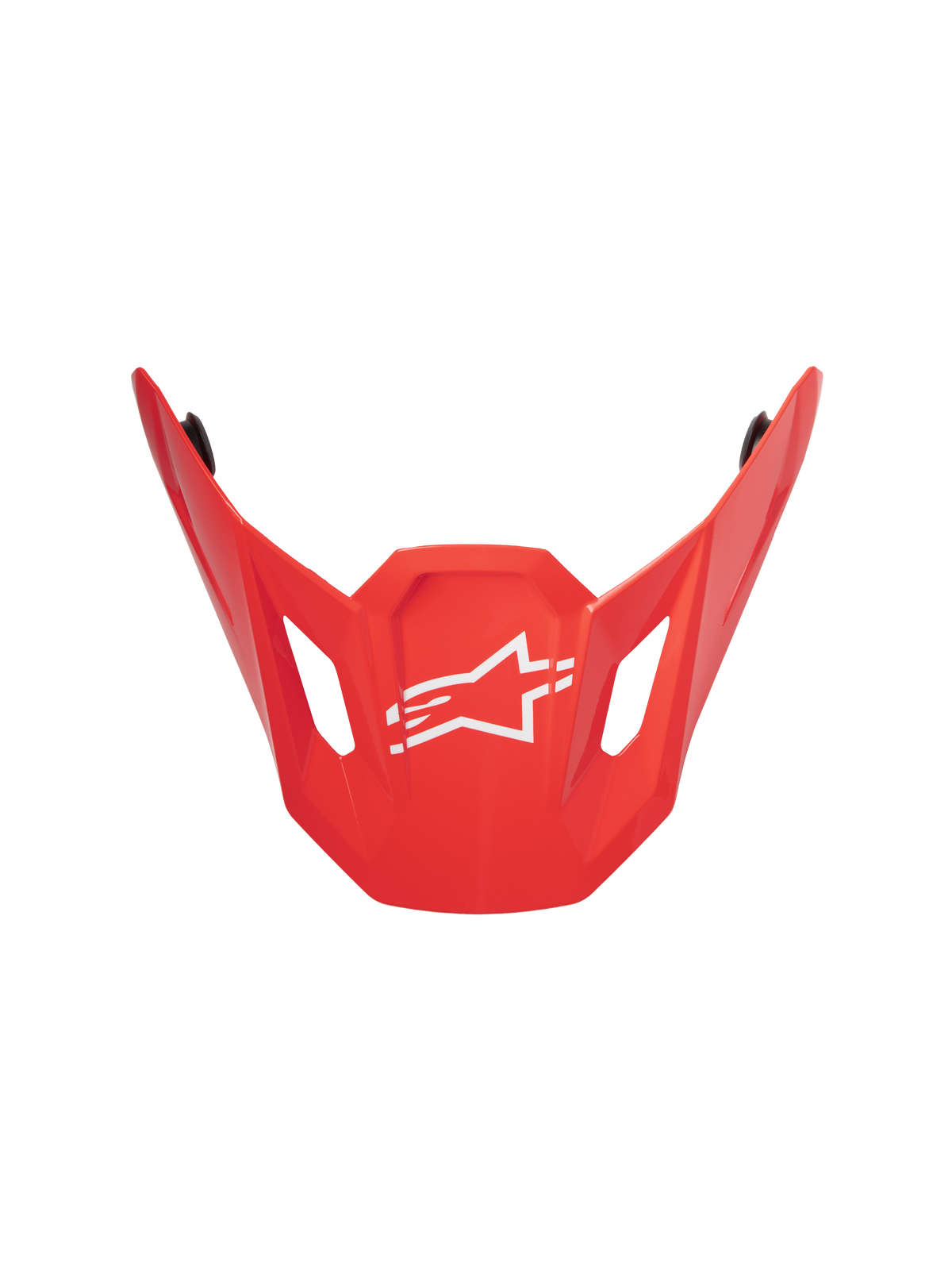 Alpinestars S-M7 Core ECE06 Visier, Rot Glänzend, Ersatzvisier für Motocross-Helme, mit kantigem aerodynamischem Design, zentralem weißem Alpinestars-Sternlogo, seitlichen Belüftungsausschnitten und einer langlebigen glänzenden Oberfläche