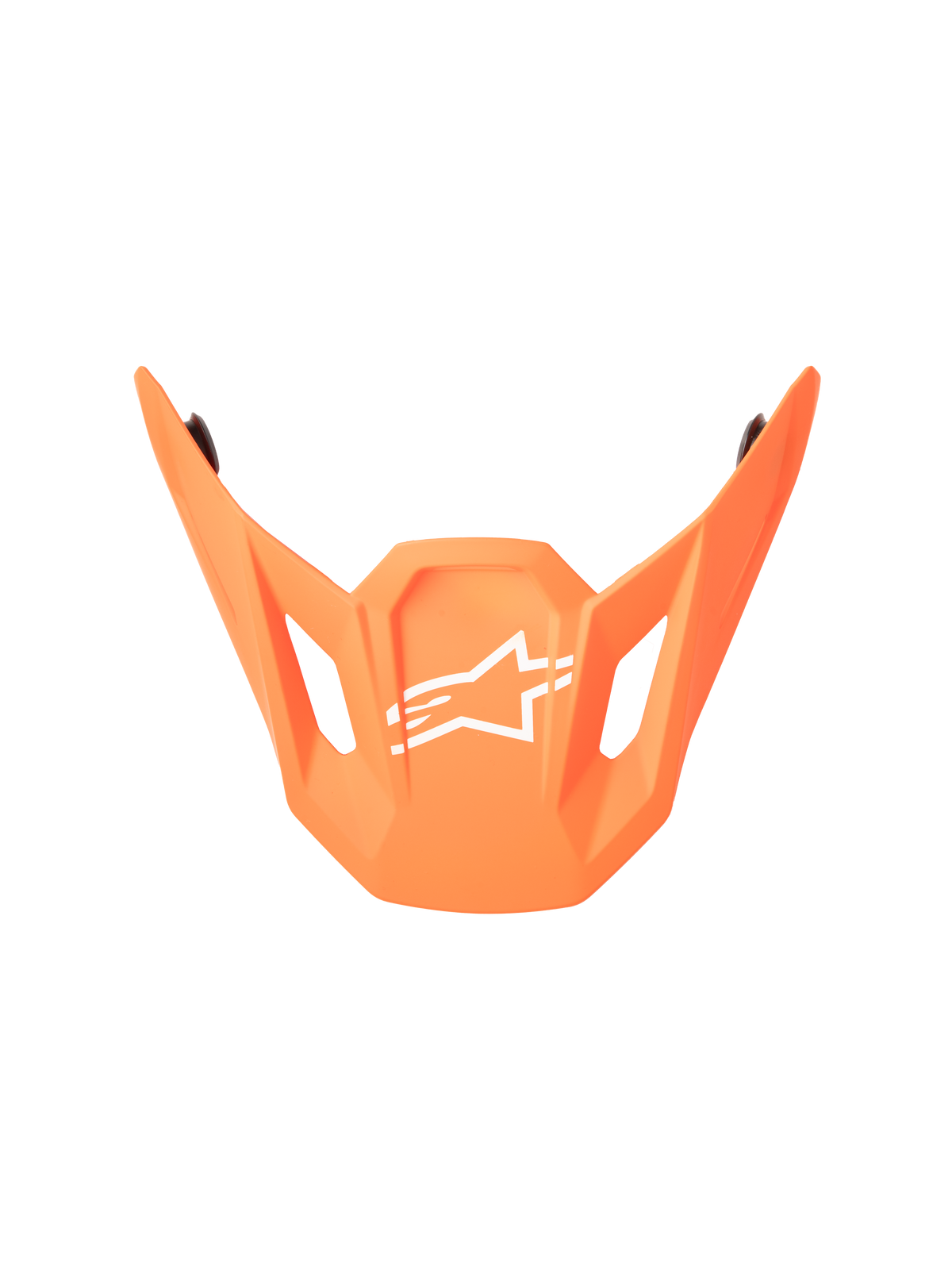 Alpinestars S-M7 Core ECE06 Helmet Visor, Orange Motocross Peak with White Alpinestars Logo, Angular Design with Dual Cutouts, Matte Finish