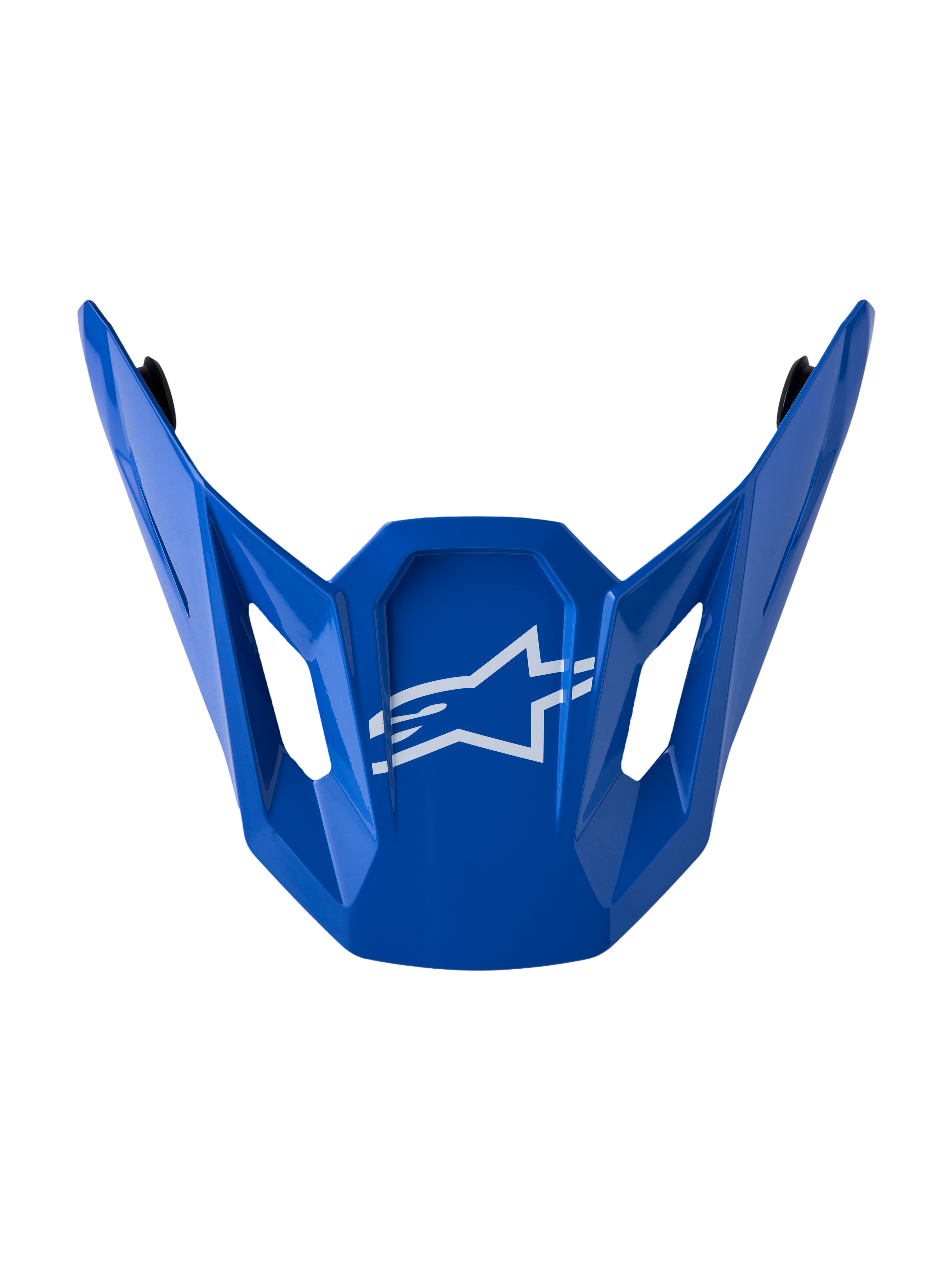 Alpinestars S-M7 Core Visier, glänzend blaues Motocross-Helm-Ersatzteil mit weißem Stern-Logo, MX-Zubehör.