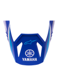 Alpinestars Yamaha S-M3 Visier ECE 22.06, Ersatzvisier für Helme, Glänzendes Blau mit weißen und hellblauen geometrischen Akzenten, mit weißem Yamaha-Logo und blauem Alpinestars Astar-Branding, offizielles Ersatzteil für Motocross-Helme