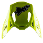Alpinestars S-M8 Factory Visier, Motocross-Helm-Ersatzvisier, Leuchtgelb Fluo, mit großem schwarz-grauem Alpinestars-Logo oben, glänzendes Finish mit aerodynamischen Aussparungen, Snap-On-Zubehör für Supertech M8-Helme