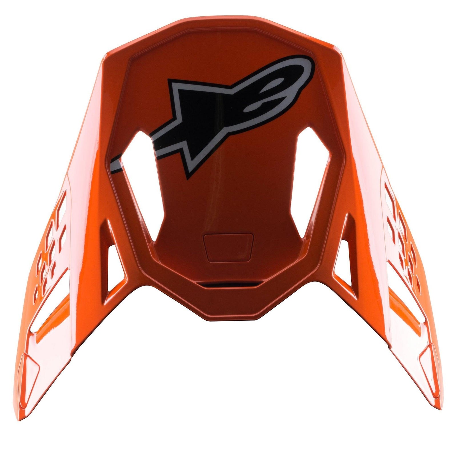 Alpinestars S-M8 Factory Visier, Ersatzschirm für Motocross-Helme, Glänzendes Orange mit schwarz-grauem Astar-Logo, Aufsteck-Helmzubehör für Offroad-Rennsport