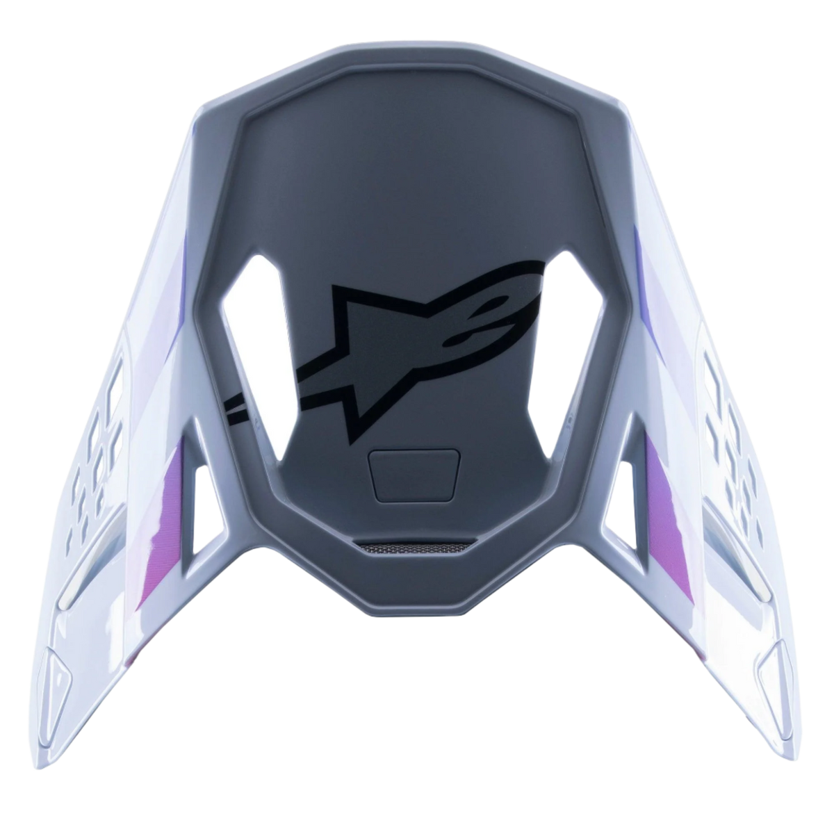 Alpinestars Supertech M10 Daytona 23 LE Visier, Ersatzvisier für Motocross-Helme, Haze Gray mit Orange Fluo und Rhodamine Akzenten, aerodynamisches Design mit Snap-on-Befestigung und schwarzem Alpinestars Logo auf der Unterseite