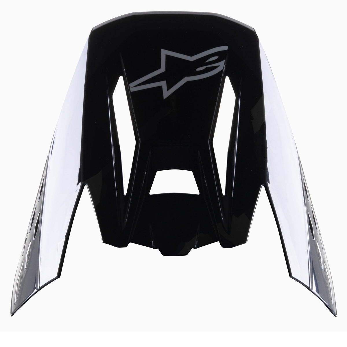 Alpinestars S-M5 Rover Visier, Motocross-Helm Ersatzvisier, Schwarz Anthrazit Camo Glänzend, mit grauem Alpinestars-Logo, eckiges Design mit Camouflage-Seitenakzenten, Ersatzzubehör für Offroad-Rennhelme