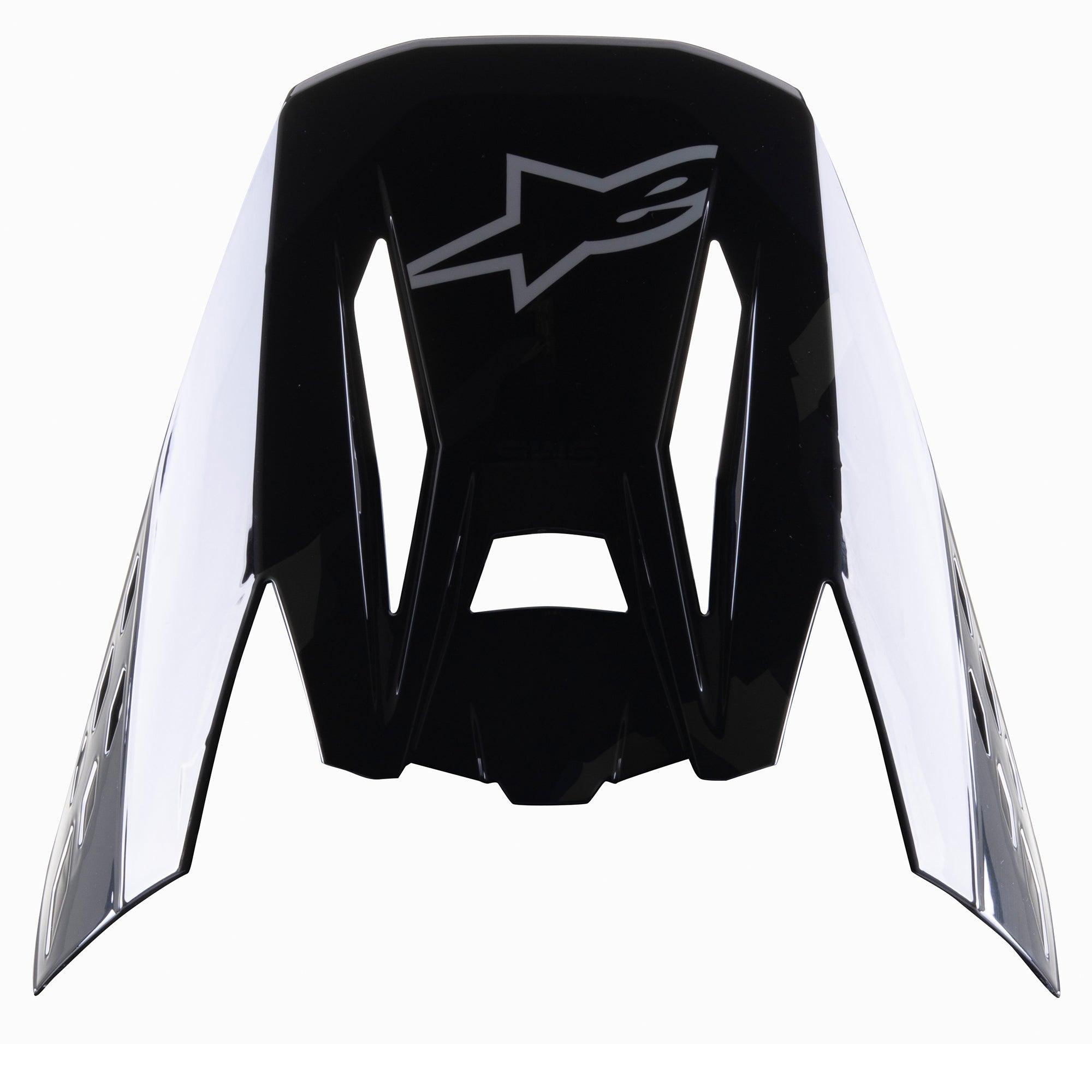 Alpinestars S-M5 Rover Visier, Motocross-Helm Ersatzvisier, Schwarz Anthrazit Camo Glänzend, mit grauem Alpinestars-Logo, eckiges Design mit Camouflage-Seitenakzenten, Ersatzzubehör für Offroad-Rennhelme