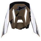 Alpinestars S-M5 Rover Visier, Ersatz-Helmschirm, Sand Tangerine Camo Glänzend, braune Basis mit schwarzen Camouflage-Akzenten, mit Alpinestars-Logo und SM5-Branding, kantiges Design für Motocross-Helme