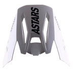 Alpinestars S-M5 Rayon Visor, Motocross Helmet Replacement Peak, Black and Grey Matt, featuring bold black ASTARS branding on the top and sides, durable plastic construction with aerodynamic cutouts for off-road riding