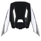 Alpinestars S-M5 Scout Helmet Visor, Replacement Peak, Black Silver Glossy, featuring aerodynamic vents and silver side panels with branding, glossy finish for motocross and enduro helmets