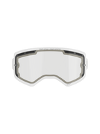 Alpinestars Supertech Double Pane Lens, Motocross Goggle Replacement Lens, Clear, vented design with grey foam seals, featuring 'ONE GOAL. ONE VISION.' branding on the top edge, curved anti-fog polycarbonate for off-road use.