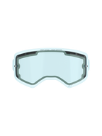 Alpinestars Supertech Dual Pane Vented Lens, Motocross Goggle Replacement Lens, Blue tint, featuring dual-pane polycarbonate construction, black foam seal, top and side ventilation ports, 'ONE GOAL. ONE VISION.' branding, anti-fog performance for off-road racing