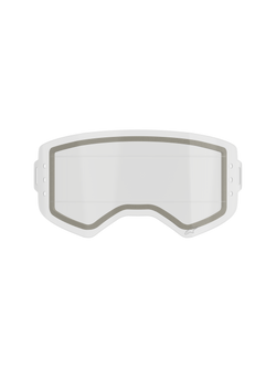 Alpinestars Supertech Dual Pane Roll Off Lens, Motocross Goggle Replacement Lens, Clear, dual-pane construction with a visible grey neoprene seal and side notches for roll-off film, transparent impact-resistant polycarbonate