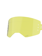 Alpinestars Supertech Roll Off Linse, Motocross-Brillenzubehör, Hellgelb, mit horizontalen Gleitlinien und seitlichen Befestigungspunkten für Roll-Off-Systeme, gebogenes, schlagfestes Polycarbonat-Design