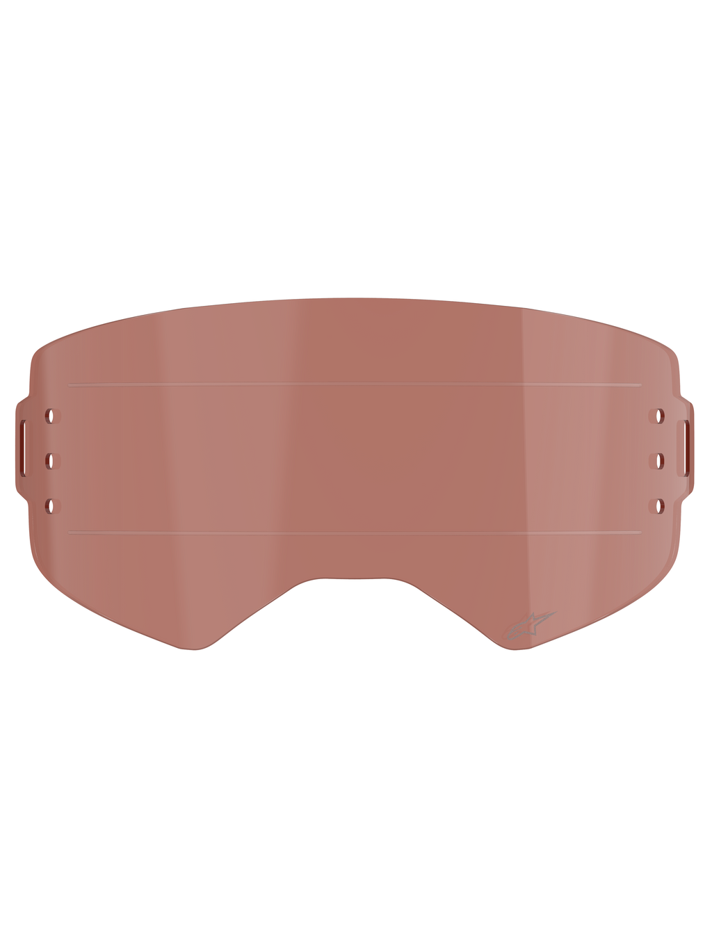Alpinestars Supertech Wide Vision Roll-Off Linse, Brillenzubehör, Copper Rose Tönung, horizontale Gleitlinien und seitliche Befestigungspunkte, schlagfestes Polycarbonat für Motocross- und Offroad-Einsatz