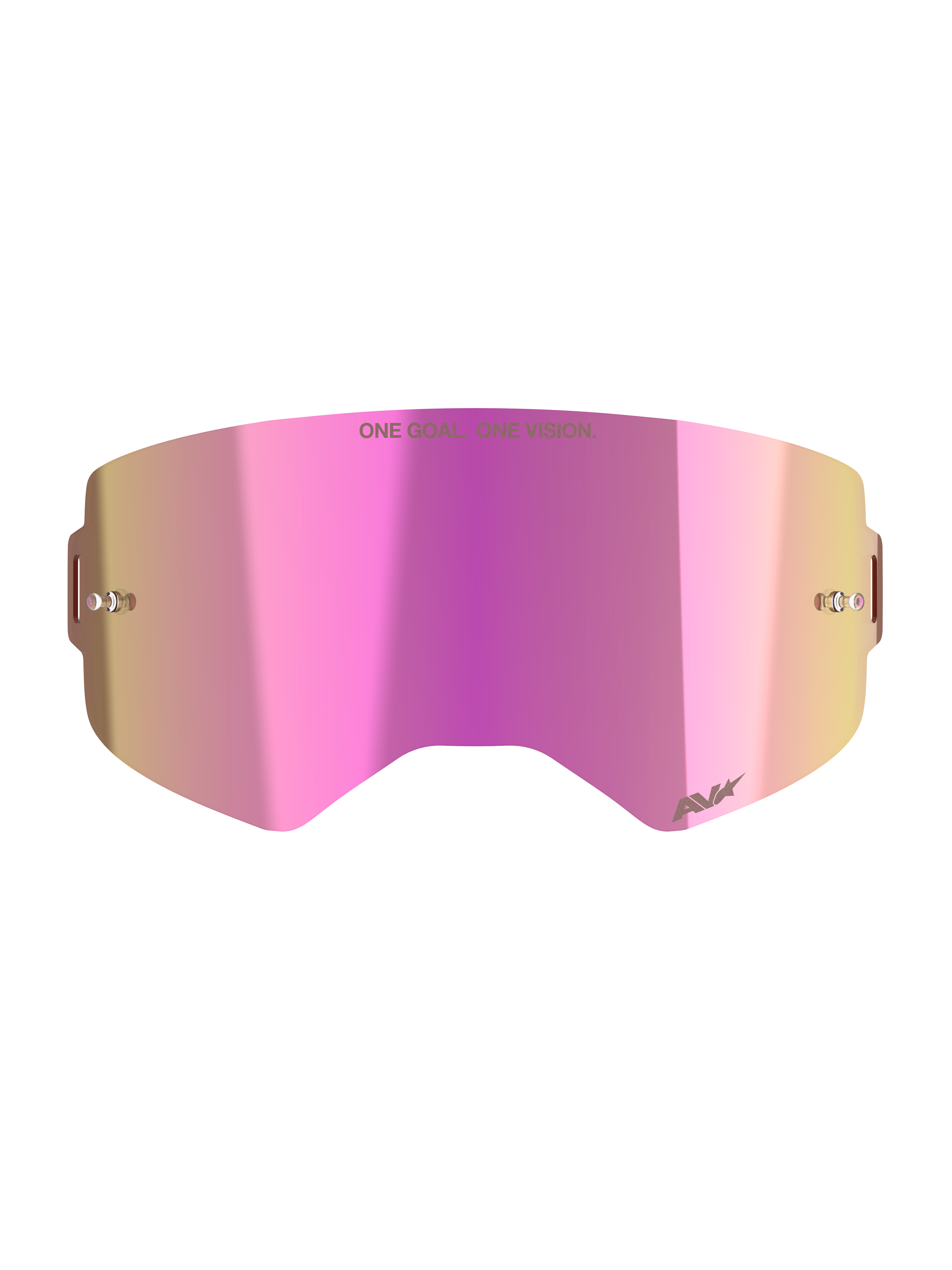 Alpinestars Supertech Mirror Pink Linse, Motocross-Schutzbrillenzubehör, Mirror Pink, Absolute Vision Technologie, Anti-Beschlag-Beschichtung, Tear-Off-Pfosten, Aufschrift ONE GOAL. ONE VISION.
