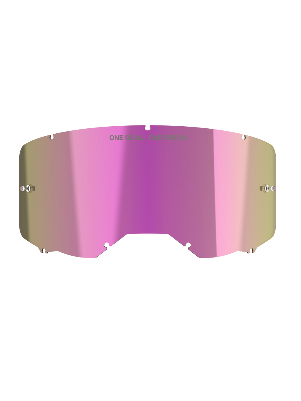 Alpinestars Vision 8-5-3 Mirror Pink Linse, rosa verspiegelte MX-Ersatzscheibe mit One Goal. One Vision. Aufdruck.
