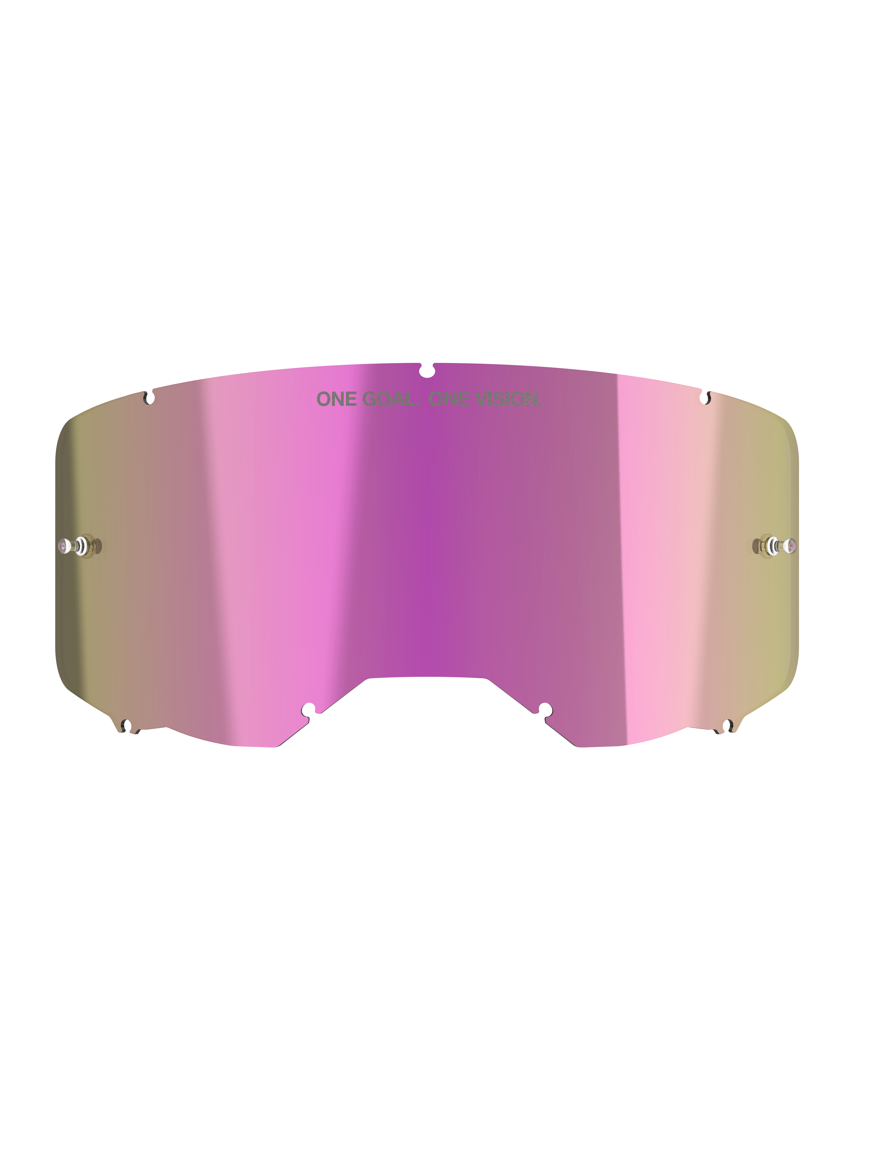 Alpinestars Vision 8-5-3 Mirror Pink Linse, rosa verspiegelte MX-Ersatzscheibe mit One Goal. One Vision. Aufdruck.