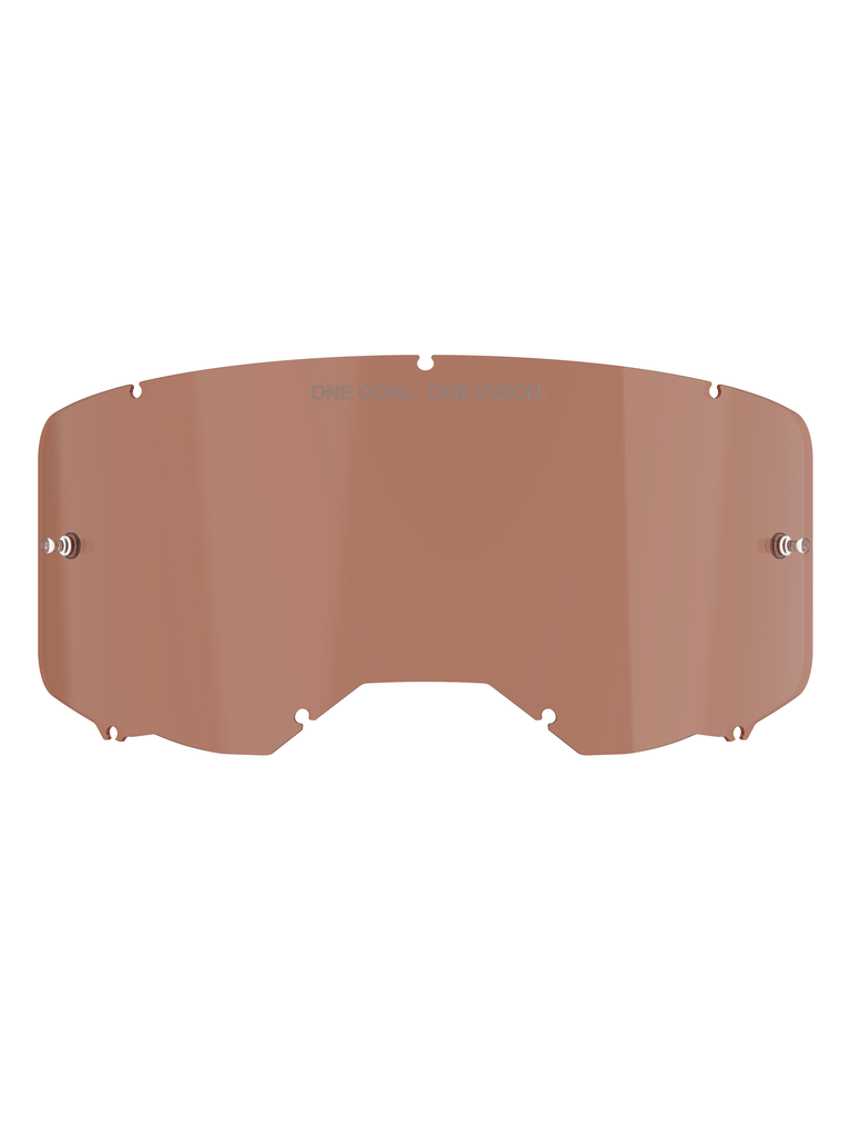 Alpinestars Vision 8-5-3 Brillenscheibe, Copper Rose Tönung, Ersatzscheibe für Motocross-Brillen mit „ONE GOAL. ONE VISION.“ Schriftzug, gebogenes Polycarbonat-Design mit Tear-off-Pins für Offroad-Rennsport